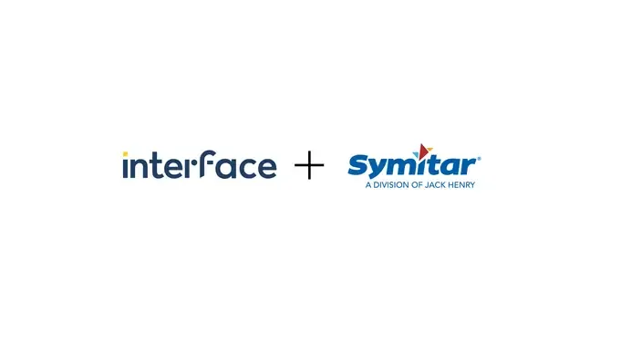 Logos of "interface" and "Symitar, A Division of Jack Henry" with a plus sign between them.